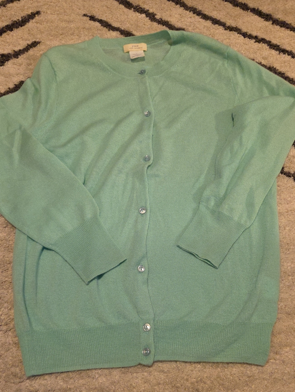 J. Crew Mint Green Button-Up Cardigan